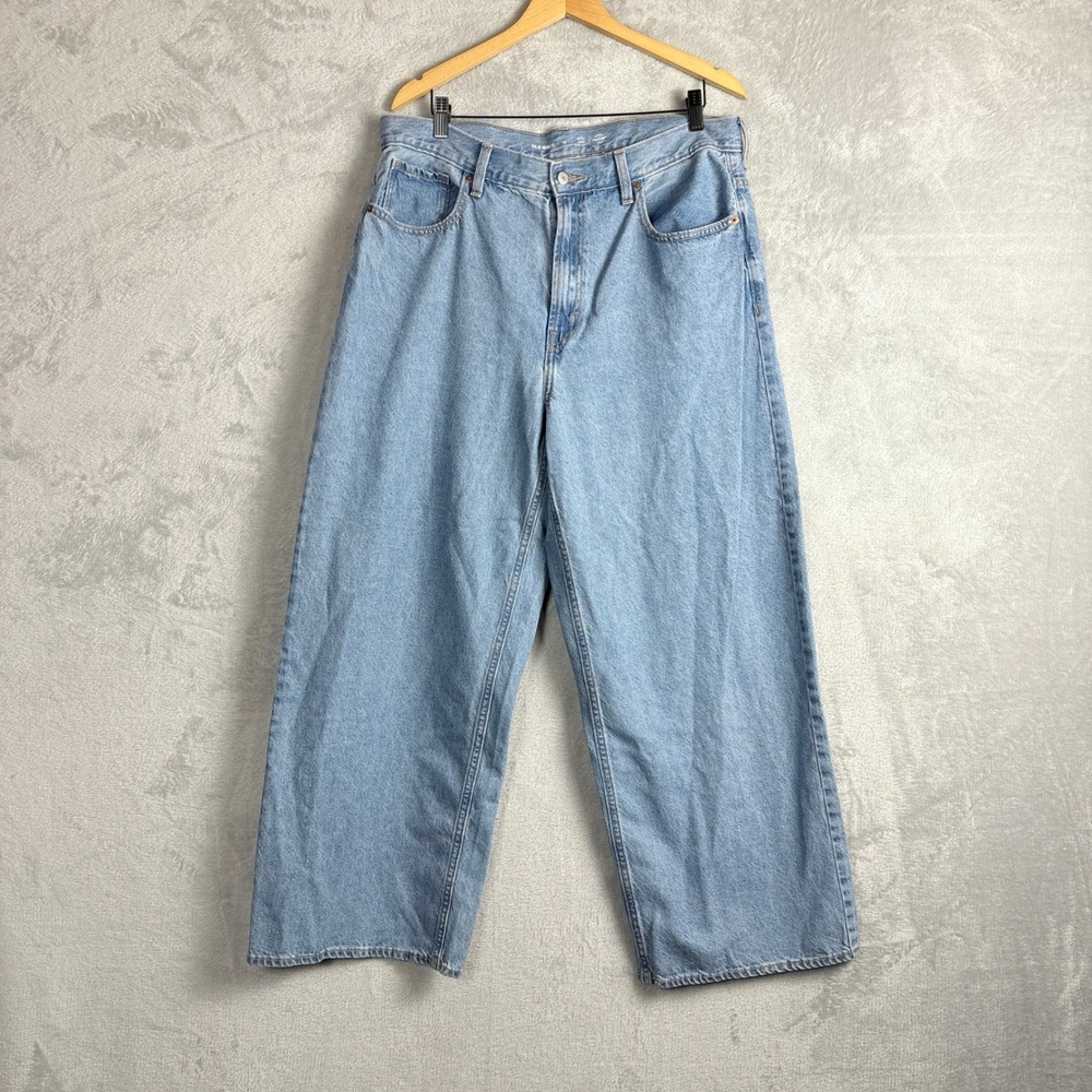 Old Navy Jeans Extra High-Rise Baggy Wide-Leg 16 Light Wash Blue Denim Baggy